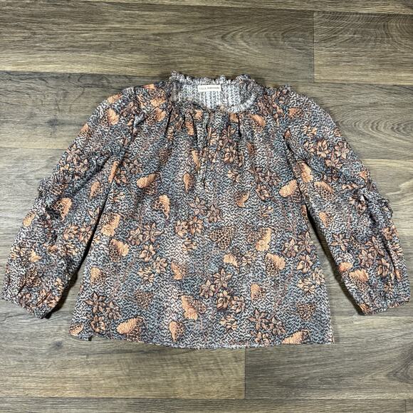 ULLA JOHNSON Manet Ruffled Floral Print Blouse Size 0 Multicolor - Picture 2 of 13